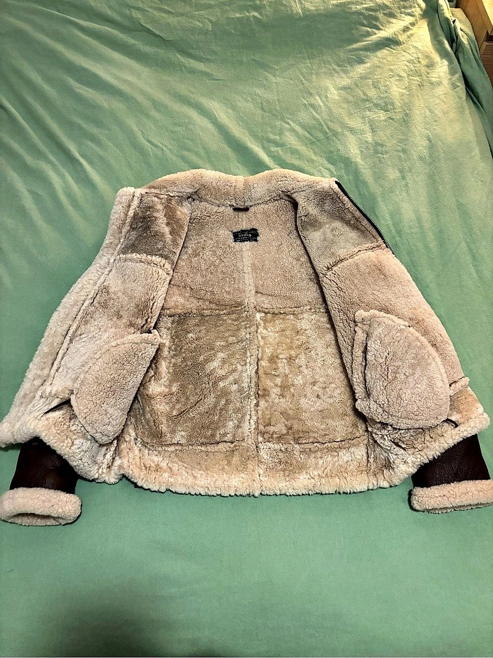 Indio B-9 Shearling Leather Jacket Size S/M - Picture 3 of 6